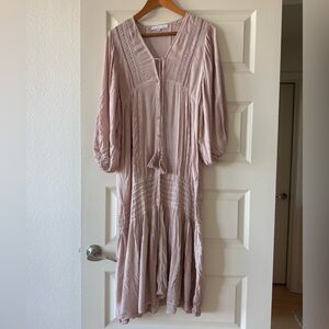 Dusty pink maxi dress with tassels